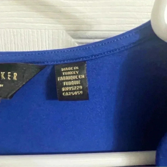 Ted Baker Gerbela Blue Square Neck Short Sleeve Top Size 2/US 6 - Picture 10 of 12